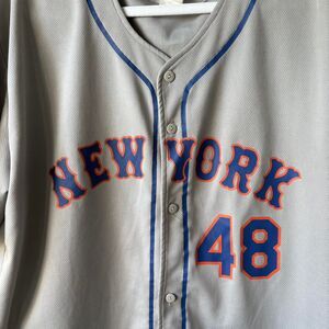 Men's Blue and Grey New York Mets Baseball Jersey